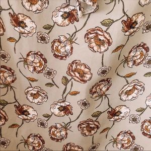 Sage Green Poppy Flower Blouse